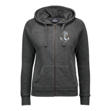 Load image into Gallery viewer, Navy Anchor Ladies Angel Fleece Full Zip Hoodie