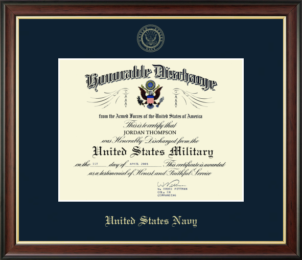 U.S. Navy Honorable Discharge Certificate Frame (11x8.5)