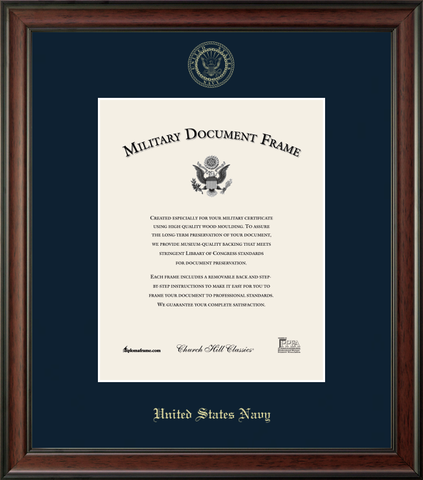 U.S. Navy Embossed Studio Certificate Frame (Horizontal)*