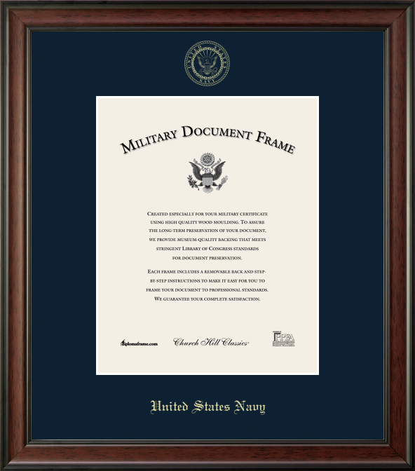 U.S. Navy Embossed Studio Certificate Frame (Horizontal)