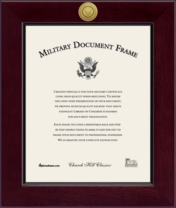 U.S. Navy Century Gold Engraved Certificate Frame (Vertical)