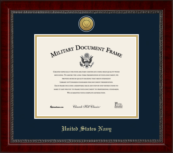 U.S. Navy Gold Engraved Certificate Frame (Horizontal)*