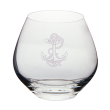 Load image into Gallery viewer, Navy Anchor Set of Two 15oz British Gin Glasses (Clear)