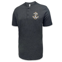 Load image into Gallery viewer, Navy Anchor Mens Henley T-Shirt