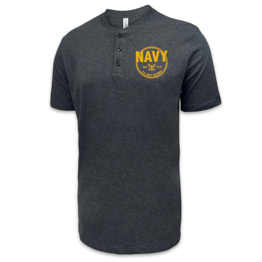 Navy Retired Mens Henley T-Shirt