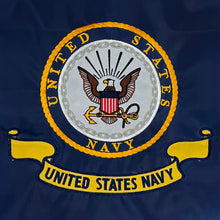 Load image into Gallery viewer, Navy Embroidered Garden Flag (12&quot;X18&quot;)
