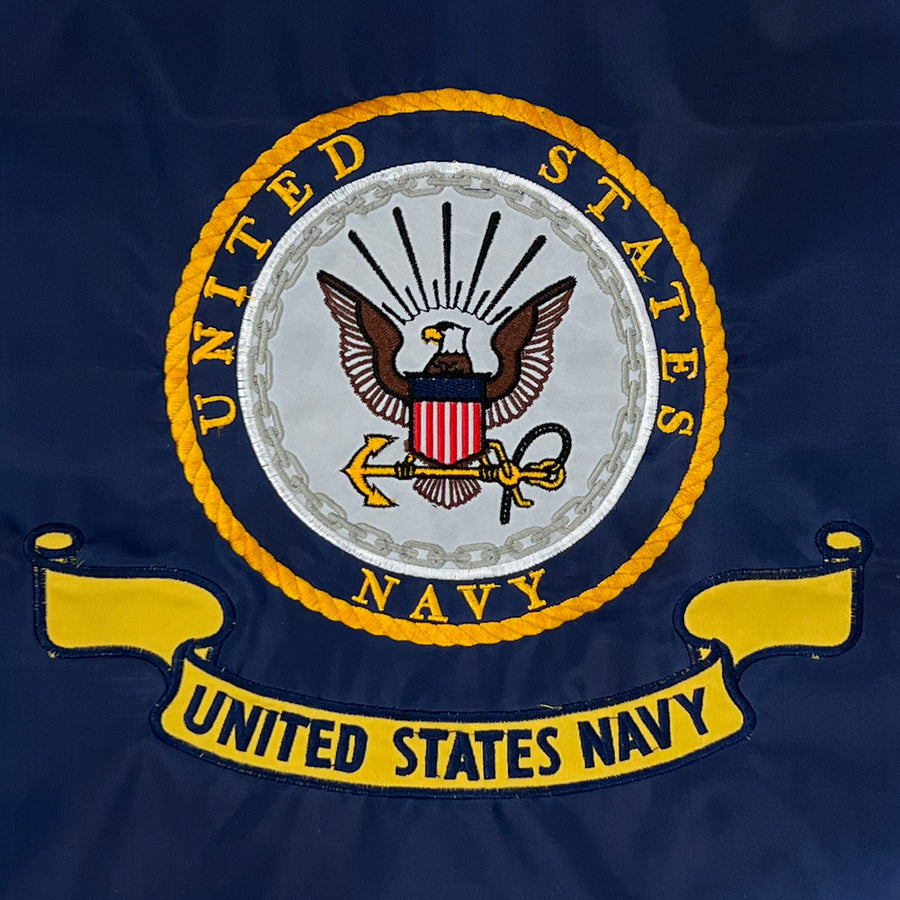 Navy Embroidered Garden Flag (12"X18")
