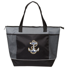 Load image into Gallery viewer, Navy Shopping Cooler Tote (Grey)
