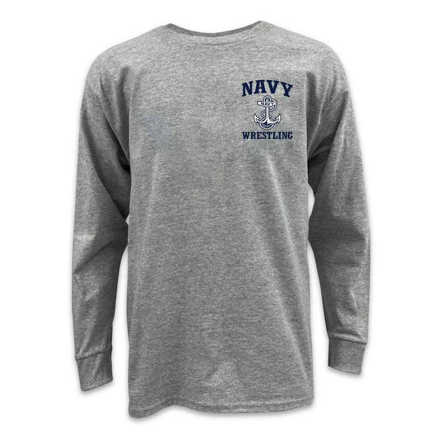 Navy Youth Anchor Wrestling Long Sleeve T-Shirt