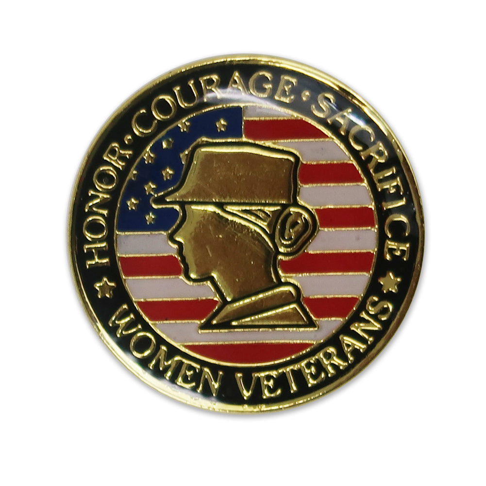 Honor Courage Sacrifice Women Veterans Lapel Pin