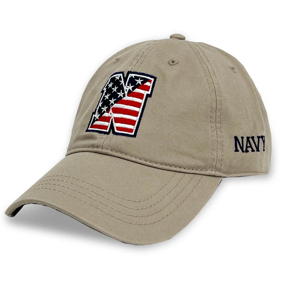 Navy N Flag Hat (Khaki)