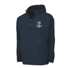 Load image into Gallery viewer, Navy Anchor Pack-N-Go Pullover