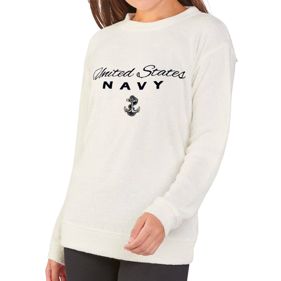 United States Navy Anchor Oversized Cozy Crew (Oatmeal)