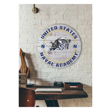 Load image into Gallery viewer, Weathered Helmet Sign Naval Academy Midshipmen (20x20)