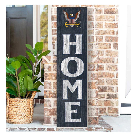 Leaning Sign Home Navy (11x46)*