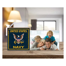 Load image into Gallery viewer, Navy Faux Rusted Floating Picture Frame*