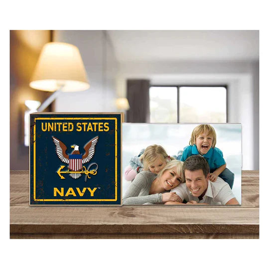Navy Faux Rusted Floating Picture Frame