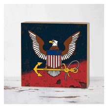 Load image into Gallery viewer, Navy Eagle 5x5 Distressed Block