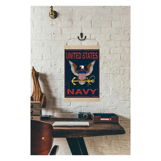 Navy Faux Rusted Reversible Banner