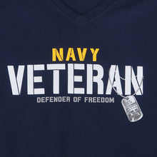 Load image into Gallery viewer, Navy Ladies Veteran Defender T-Shirt (Navy)