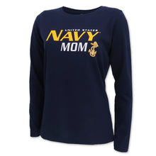 Load image into Gallery viewer, Ladies United States Navy Mom Long Sleeve T-Shirt (Navy)