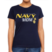 Load image into Gallery viewer, Ladies United States Navy Mom T-Shirt (Navy)