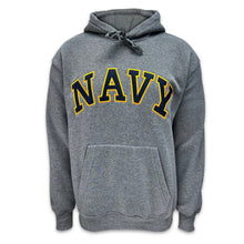 Load image into Gallery viewer, Navy Embroidered Pullover Hoodie Sweatshirt (Grey)