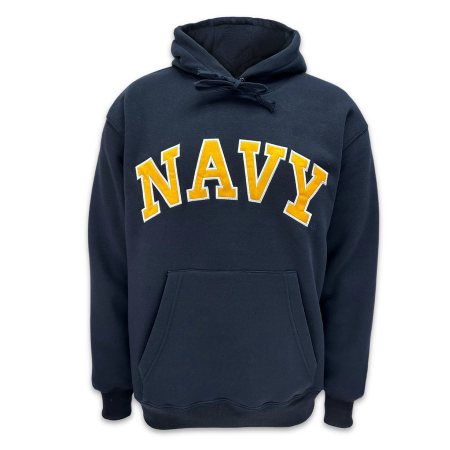 Navy Embroidered Pullover Hoodie Sweatshirt (Navy)