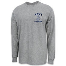 Load image into Gallery viewer, Navy Anchor Lacrosse Long Sleeve T-Shirt