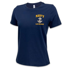 Load image into Gallery viewer, Navy Anchor Lacrosse Ladies T-Shirt