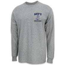 Load image into Gallery viewer, Navy Anchor Sailing Long Sleeve T-Shirt