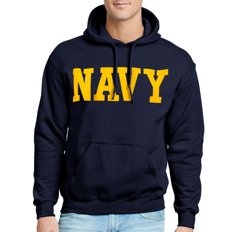 U.S. Navy Sweatshirts: Navy Core Hooded Sweatshirt in Navy/Gold