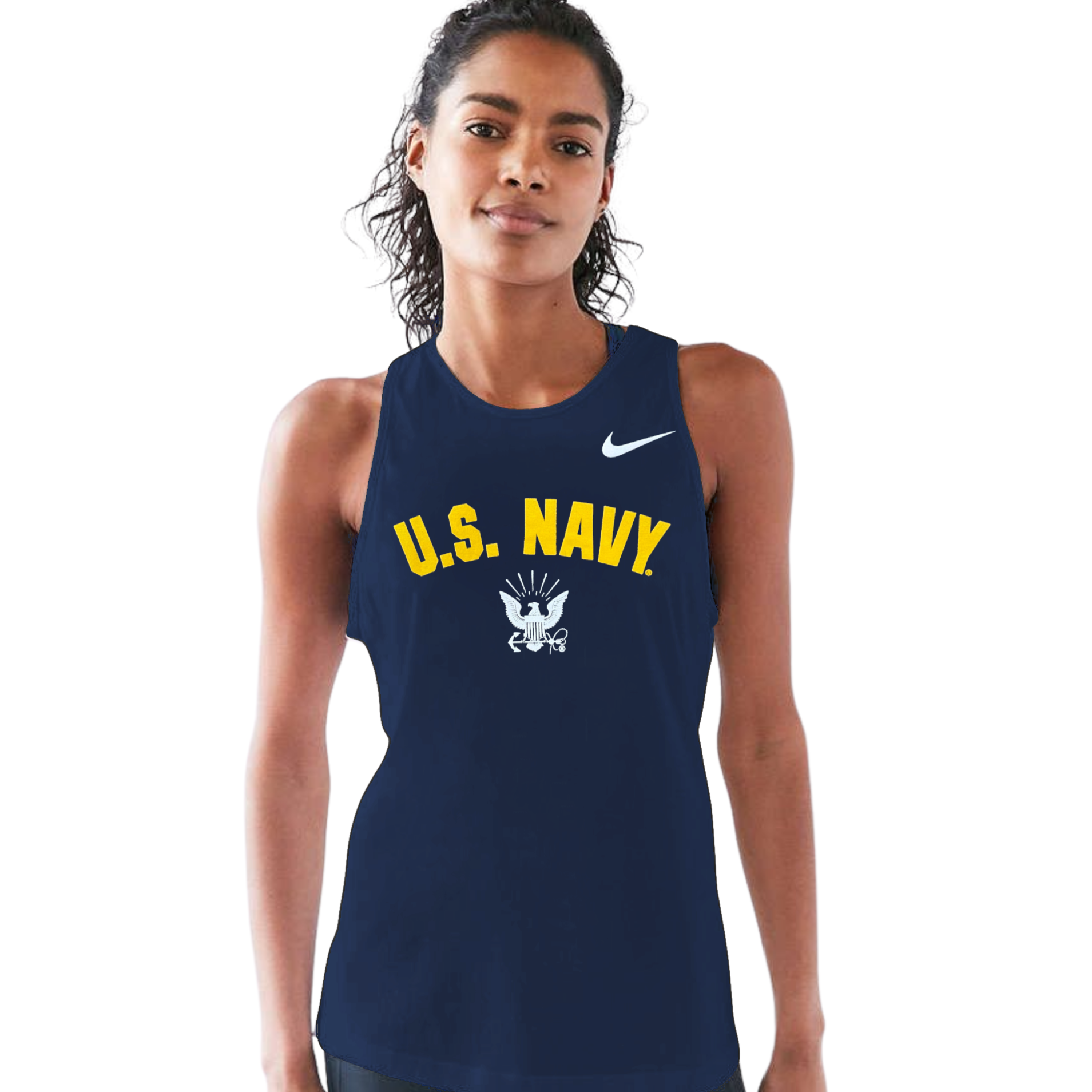Navy Nike Dri Fit Cotton Tomboy Tank Navy