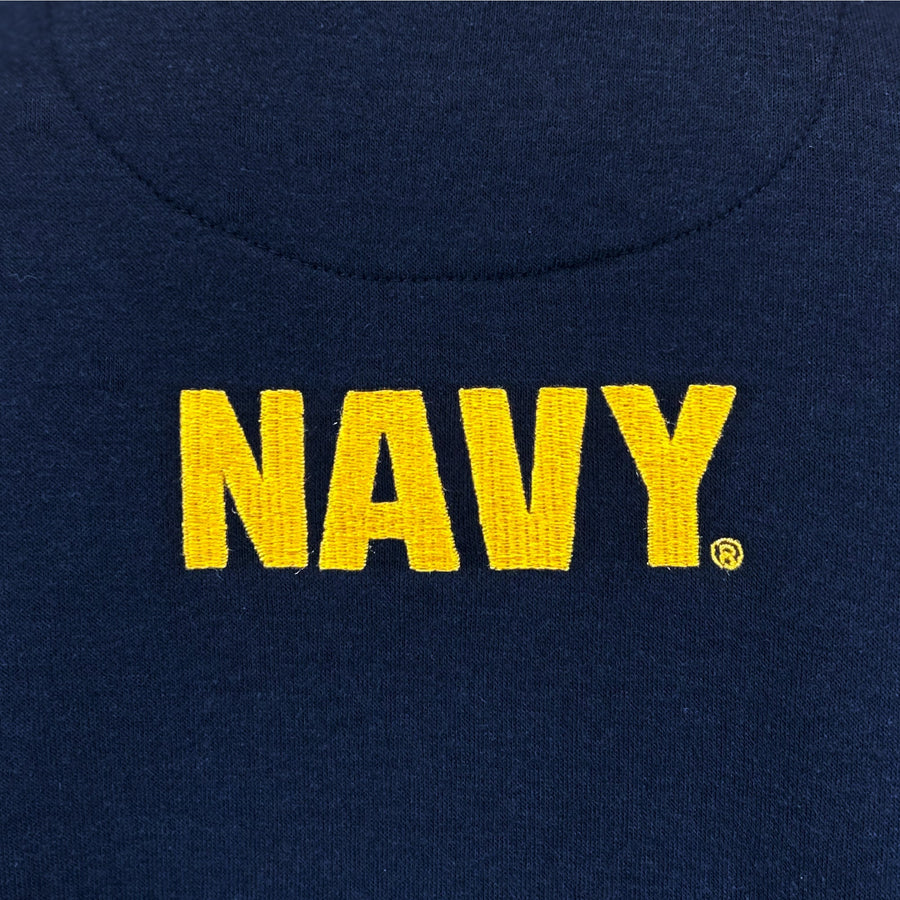 Navy Anchor Embroidered Fleece 1/4 Zip (Navy)
