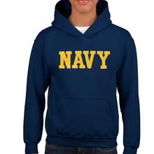 Load image into Gallery viewer, Navy Youth Logo Core Hood (Navy)