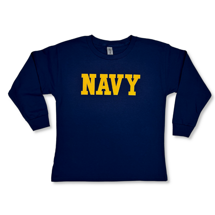 Navy Youth Logo Core Long Sleeve T-Shirt (Navy)