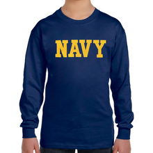 Load image into Gallery viewer, Navy Youth Logo Core Long Sleeve T-Shirt (Navy)