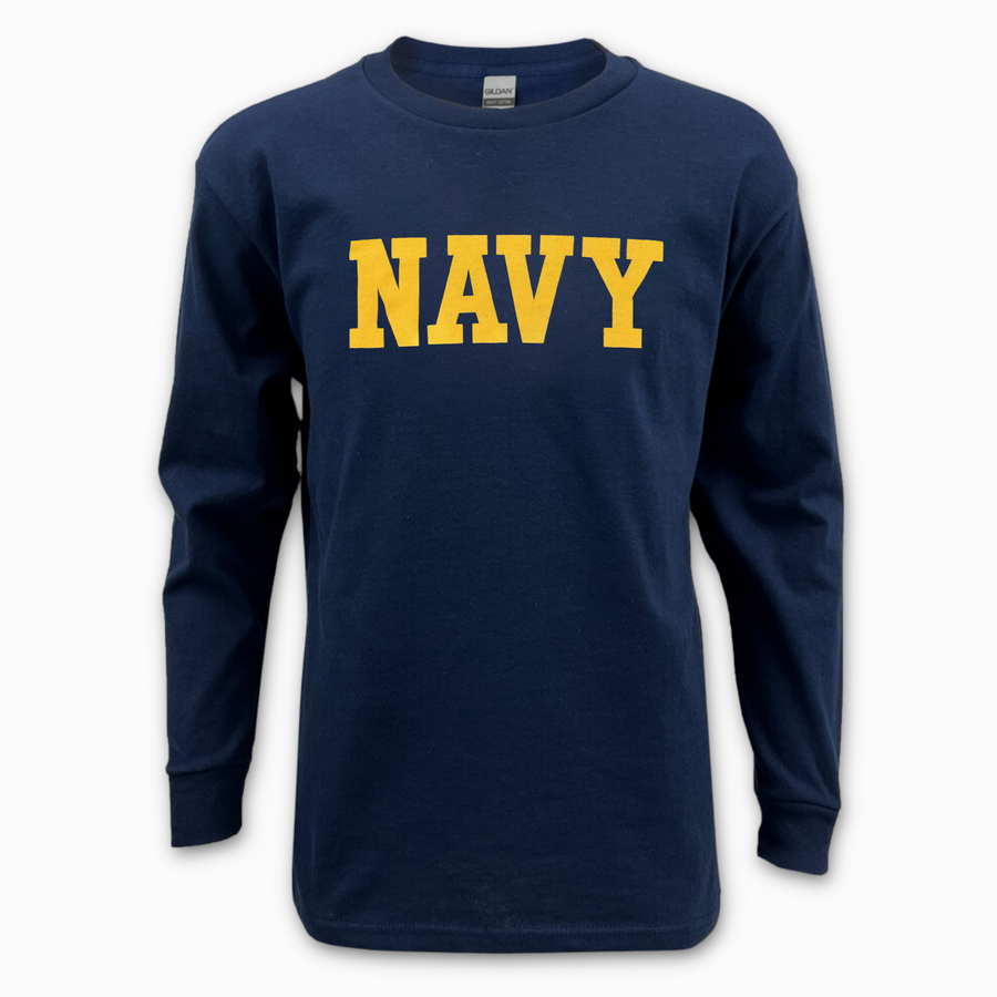 Navy Youth Logo Core Long Sleeve T-Shirt (Navy)