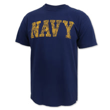 Load image into Gallery viewer, Navy Distressed Block Comfort Colors T-Shirt (Navy)