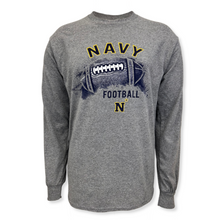 Load image into Gallery viewer, Navy Midshipmen Football Long Sleeve T-Shirt (Graphite)