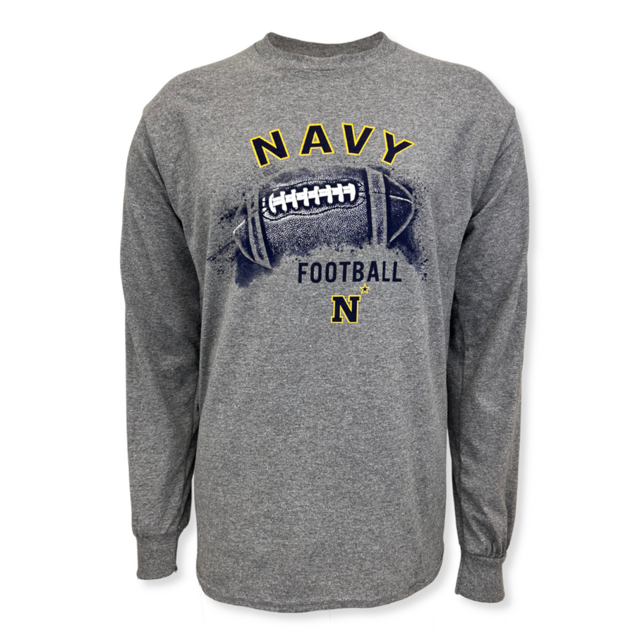 Navy Midshipmen Football Long Sleeve T-Shirt (Graphite)