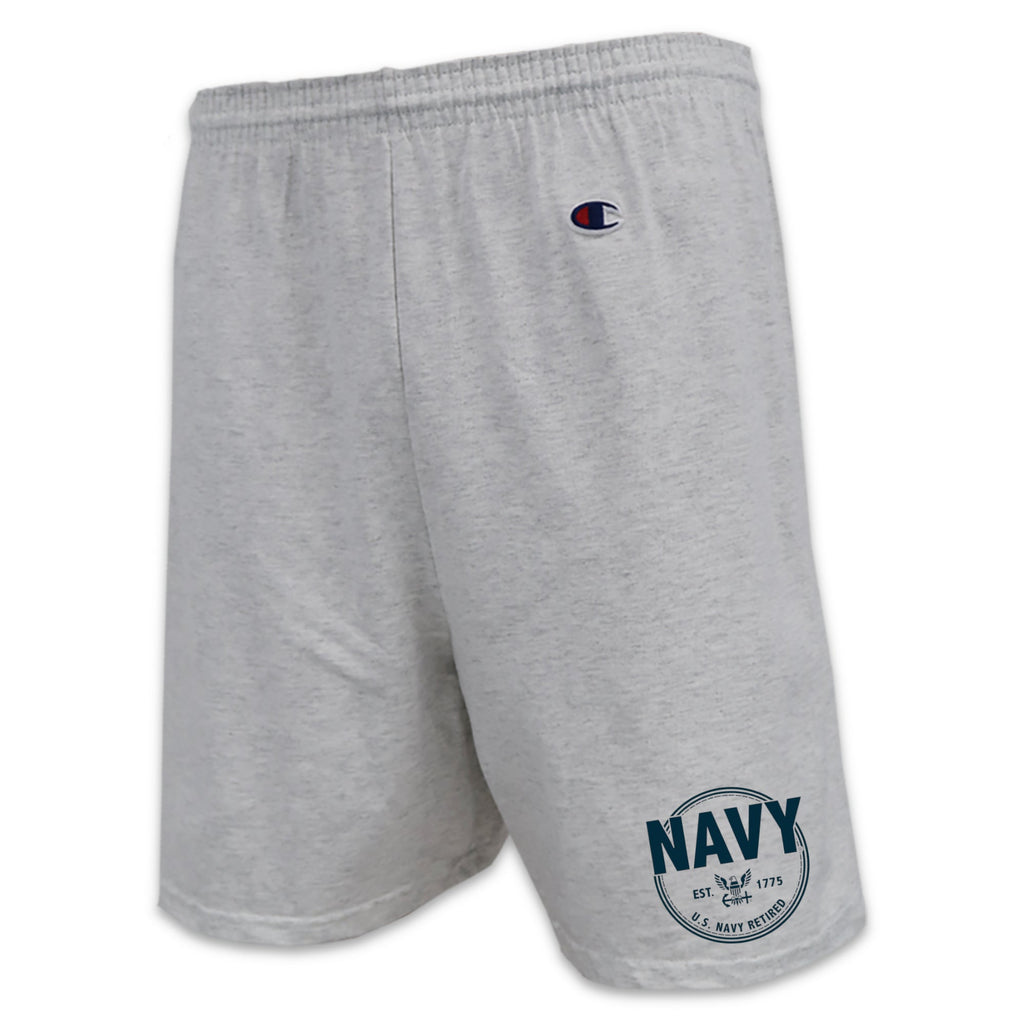 Navy Champion Retired Cotton Short