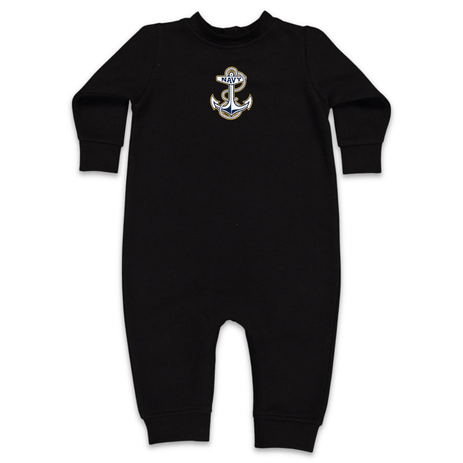 Navy Anchor Infant Fleece