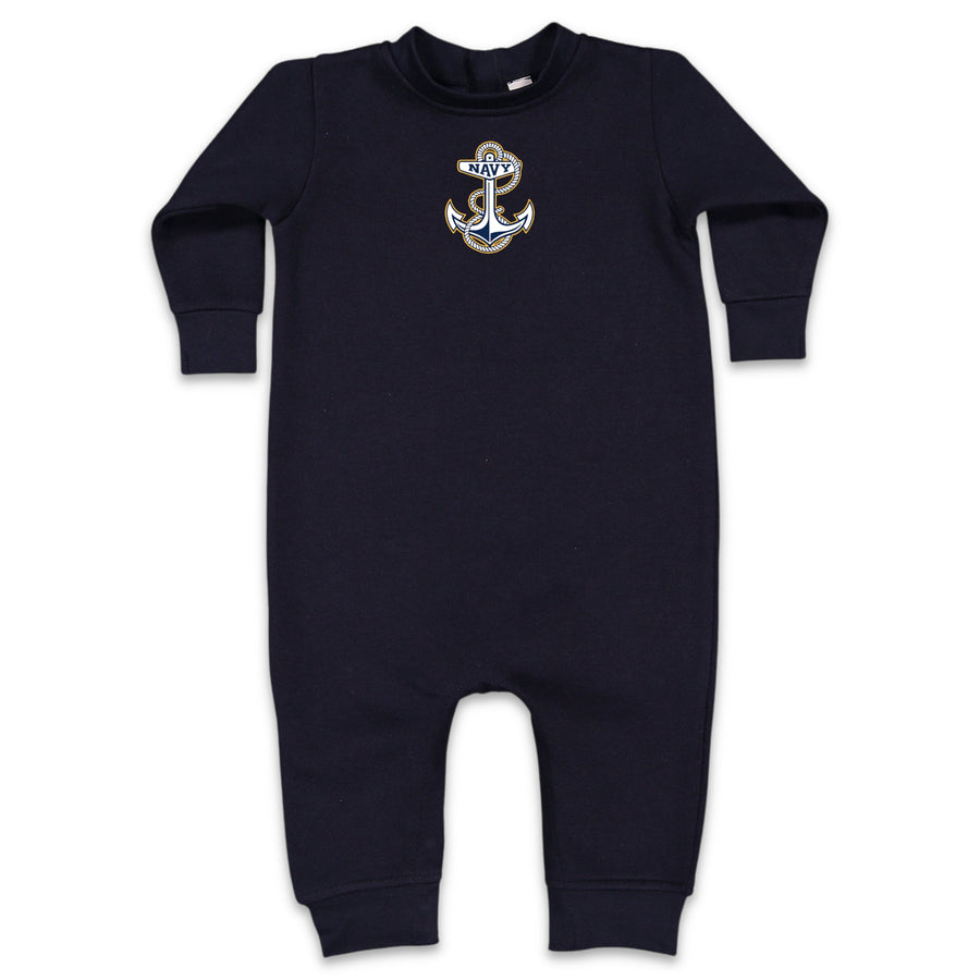 Navy Anchor Infant Fleece