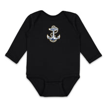 Load image into Gallery viewer, Navy Anchor Infant Long Sleeve Bodysuit