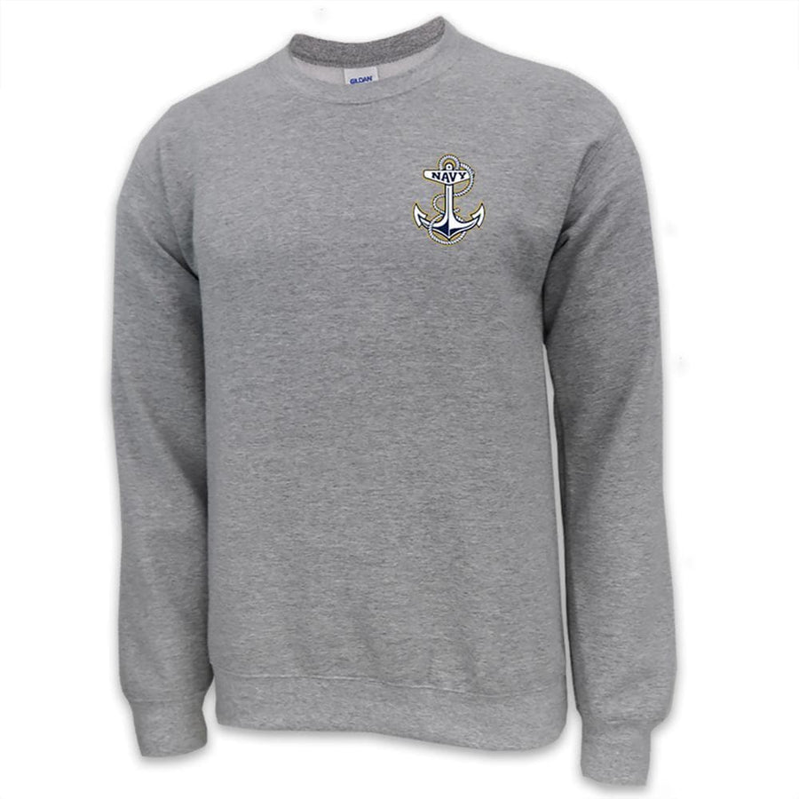 Navy Anchor Logo Crewneck