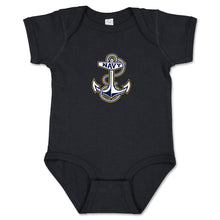 Load image into Gallery viewer, Navy Anchor Logo Infant Romper