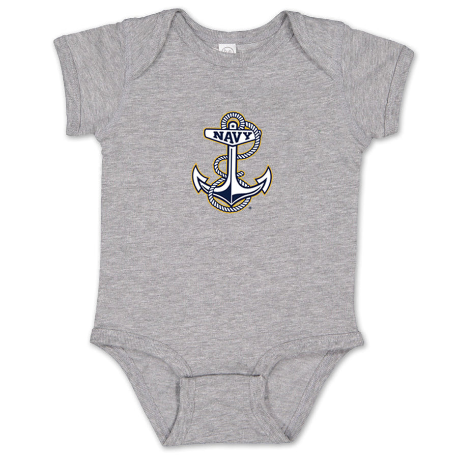 Navy Anchor Logo Infant Romper