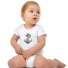 Load image into Gallery viewer, Navy Anchor Logo Infant Romper