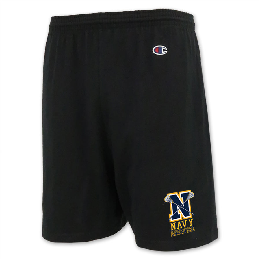 Navy Champion Lacrosse Logo Cotton Short